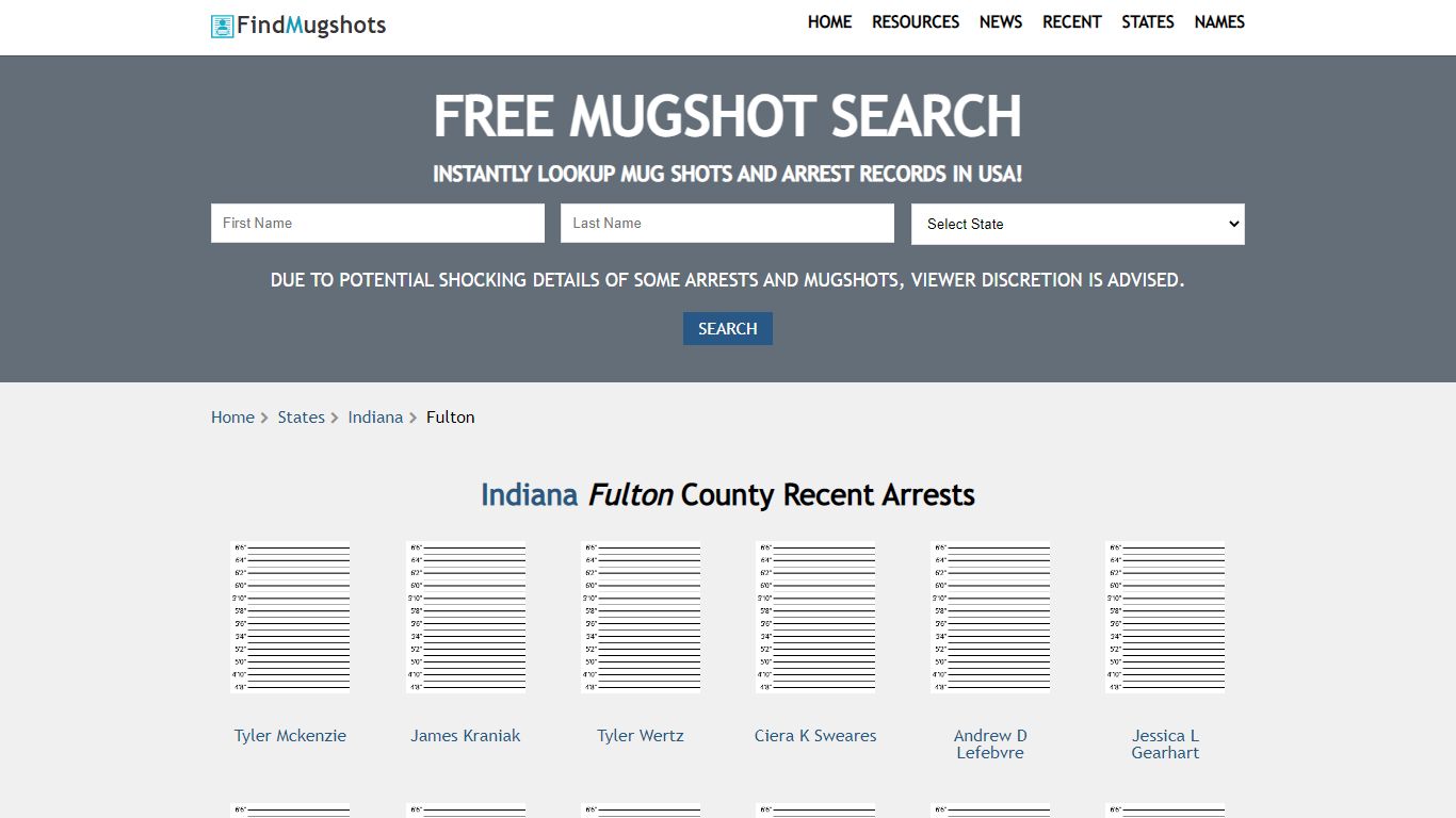 Find Fulton Indiana Mugshots - Find Mugshots